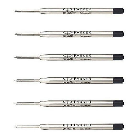 3 X Parker QuinkFlow Ink Refill for Ballpoint Pens, Medium Point, Black Pack of 6 Refills (1782469)