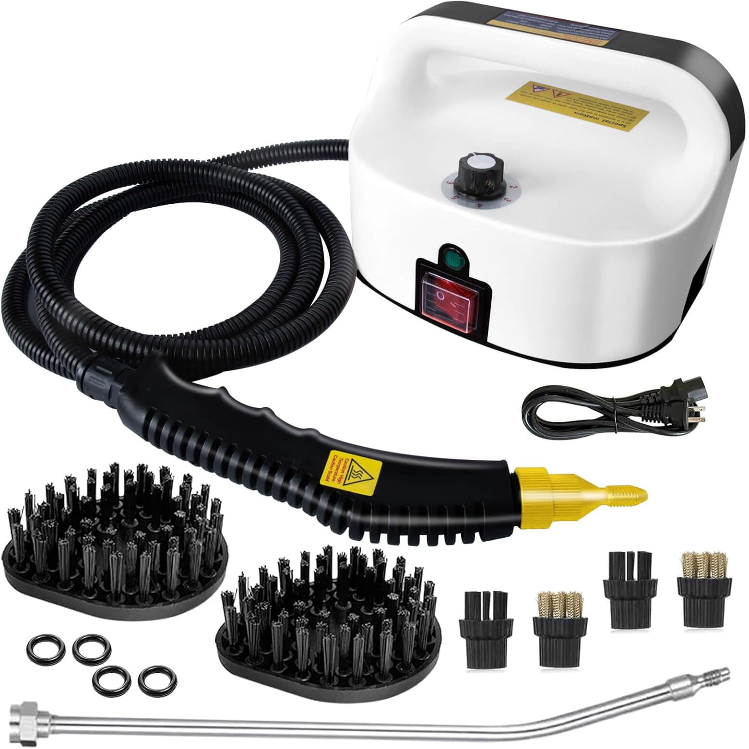 TONYSA 2500W Nettoyeur Vapeur, Nettoyeur Vapeur Professionnel Avec 3 Tetes De Brosse Reglables Sur 6 Niveaux 30bar Pour Le Nettoyage Canapes Carrelage Voitures 86166967