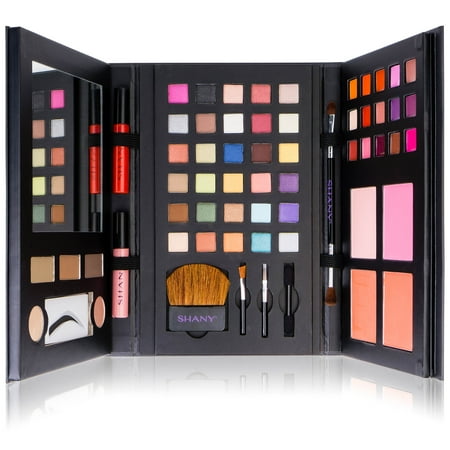 SHANY Luxe Book Makeup Set - All In One Travel Cosmetics Kit with 30 Eyeshadows, 15 Lip Colors, 5 Brushes, 4 Pressed Blushes, 3 Brow Colors, and (Best Travel Makeup Kit)