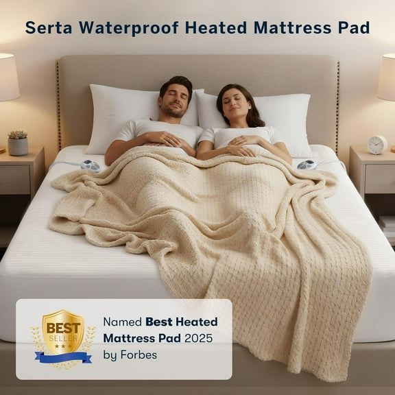 Waterproof Heated Mattress Pad - Electric Bed Warmer with 10 Heat Settings, Auto Shut Off Timer, ETL Certified Electric Mattress Pad, Elastic Deep Pocket, Machine Washable, White Twin