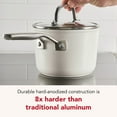 thumbnail image 3 of KitchenAid Hard-Anodized 2 Quart Ceramic Induction Saucepan with Lid, Dishwasher Safe and Oven Safe to 500°F, Porcelain White, 3 of 11