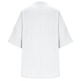 thumbnail image 4 of BRGZLK Women's Linen Shirts Fashion Button Down V Neck Solid Color Loose Fit 3/4 Sleeve Trendy Comfy Blouse Casual Vacation Outfits White XL, 4 of 6