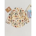 thumbnail image 4 of Douhoow Toddler Boy Shirts Long Sleeve Lapel Button Down Cow Print T-Shirt Western Tops, 4 of 8