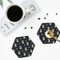 thumbnail image 4 of Honeii Dinosaur Astronaut Print Leather Coaster Set of 4, Ideal for Safeguarding Your Furniture from Drinks Spills and Effortless Cleanup-Hexagon, 4 of 6