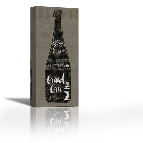 Linen Wine I - Contemporary Fine Art Giclee on Canvas Gallery Wrap - wall décor - Art painting - 11 x 27 Inch - Ready to Hang