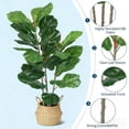 thumbnail image 4 of Yeshouse Ficus lyrata artificial de 99 cm (39 pulgadas), planta artificial en maceta con hojas realistas y tronco de madera natural, 4 of 7