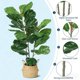 thumbnail image 4 of Yeshouse Ficus lyrata artificial de 99 cm (39 pulgadas), planta artificial en maceta con hojas realistas y tronco de madera natural, 4 of 7