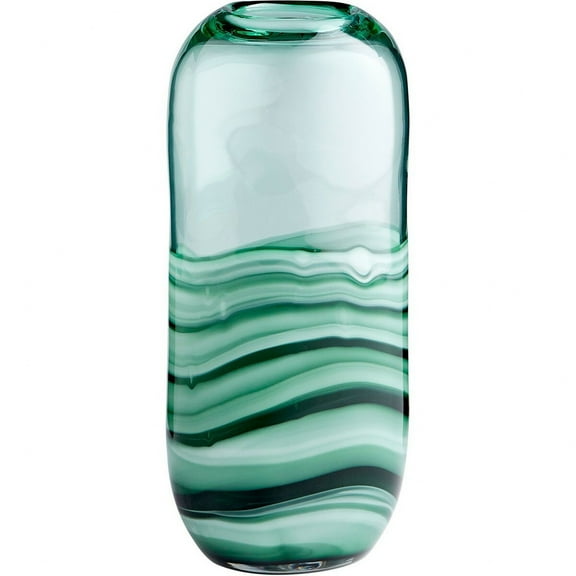 Cyan lighting - Torrent - Vase-8.75 Inches Tall and 5.5 Inches Wide - Cyan