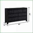 thumbnail image 2 of Dresser, Modern Crystal Tufted 7-Drawer Velvet Wood Frame Black | Mirror Not Included | Black | Wood, 2 of 5