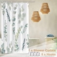 thumbnail image 5 of Sage Green Leaves Stall Shower Curtain, Branches Leaves Tree Plants Floral Small Dorm Bathroom Curtain, Natural Botanical Narrow Shower Curtain for Bathroom Set with 6 Hooks, 36Wx72L, 5 of 6