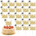 thumbnail image 1 of KAKOWELY cake decorations for men 24 Pcs Graduation Cake Topper Class Of 2025 Cake Decoration Cake Toppers For Graduation Party Graduation Cap Cupcake Decorations, 1 of 4