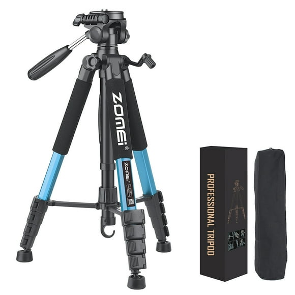ZOMEI Q188 5-Section Aluminum Alloy Tripod with 3-Way Pan Head, 188cm Max Height, 5kg Load Capacity, Bubble Levels, Quick Release Plate, and Storage Bag - Compatible with DSLR Cameras, Camcorders,