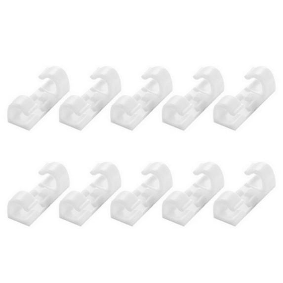 Wovilon White 20Pc Self-Adhesive Desktop Cable Organizer Fixing Clamp Household Tool Set
