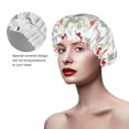 thumbnail image 4 of Kdxio Cute Dinosaur Print Shower Cap for Women,Elastic and Reusable,Double Waterproof Layers Bathing Hat, 4 of 9