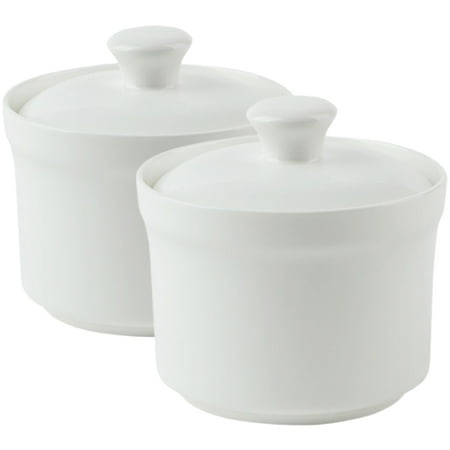 

2pcs Ceramic Stew Bowl Soup Pot Restaurant Dessert Cup with Lid