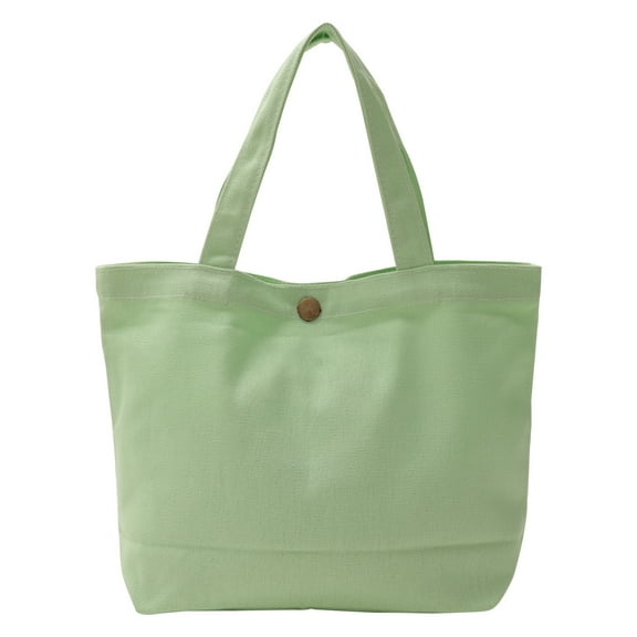 Uxcell Canvas Tote Bag with Handle Reusable Handbag Shopping Bags Light Green