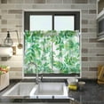 thumbnail image 7 of Leaves Pattern Kitchen Curtains 2 Panels UV Protected Tier Curtains, Half Window Curtains Kitchen Tiers for Guest Room Bathroom Sink Laundry Room Basement,24 x 27 Inch, 7 of 7