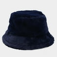 thumbnail image 2 of Riforla Fisherman Hat for Autumn Winter Adjustable Warm Solid Color Bucket Hat for Outdoor Activities Bucket Hats Navy, 2 of 3