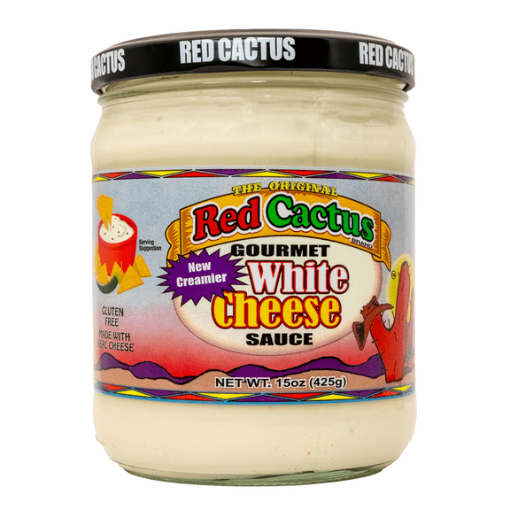 Red Cactus White Cheese Sauce, 15.5 oz Jar – Shelf-Stable Dip Made with Real Pepper Jack Cheese and Jalapeño Kick