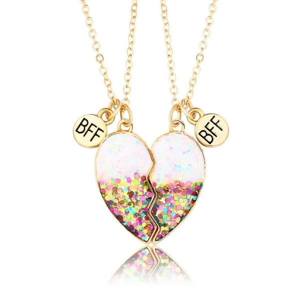 Best Friend Necklace Bff Necklace For 2 Girls Magnetic Heart Friendship Necklace Matching Best Friend Necklaces