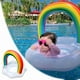 thumbnail image 2 of Flotador hinchable para piscina infantil con diseño de arcoíris para bebés y niños pequeños de 0 a 6 años. Juego acuático para exterior. Material de PVC., 2 of 8