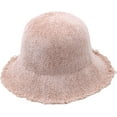 thumbnail image 2 of CoCopeaunts Winter Bucket Hat Women Tassel Raw Edge Fisherman Hat Simple Solid Color Foldable Basin Hat Casual Sunshade Hat, 2 of 8