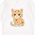 thumbnail image 3 of Inktastic Retro Kitty Cat Flowered Toddler Sweatshirt, 3 of 4