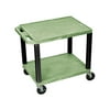 Luxor 300 lb. 24" x 18" 2-Shelf Green Utility Cart