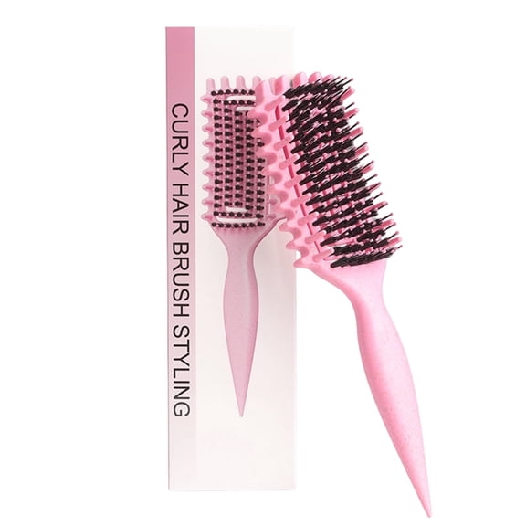 DUAIU Curl Defining Brush,Curly Hair Brush,Vented Hair Brush for Detangling, Shaping and Defining Curls For Women and Men Less Pulling (Pink)