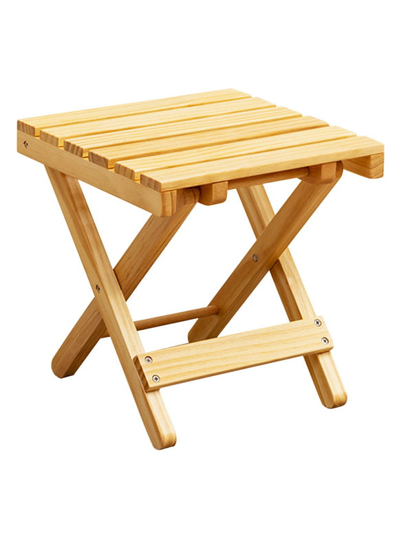 Wood Small Square Folding Side Table Portable Beach Table Wine Table Stool