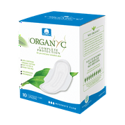 Organyc 100% Certified Organic Cotton Feminine Pads, Moderate Flow, 10 Count