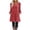 Red, variant on WREESH Womens Fashion Long Puff Sleeve Dress Side Button Casual Solid Color Long Sleeve Round-Neck Calf Dress Pullover Red