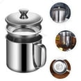 Hemoton Steel Oil Strainer Canister & Grease Saver, Kitchen Cooking
