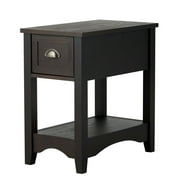 Gymax Contemporary Chair Side End Table Compact Table w/ Drawer Nightstand Espresso
