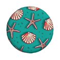 thumbnail image 2 of Bingfone Starfish And Shell Spare Tire Cover Weatherproof Universal Wheel Protectors For Rv Camper Travel Trailer Suv Truck 14 Inch, 2 of 9