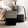 thumbnail image 2 of RGI Home Laundry Bag and Hamper Basket with Handles, Dark Gray and Black with Tweed (2 Pack), 2 of 7