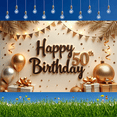 thumbnail image 6 of Golden Theme Happy 50th Birthday Banner Decorative Design Party Decoration Celebration Banner for Birthday Party Indoor Decoration Photo Shoot, 6 of 7