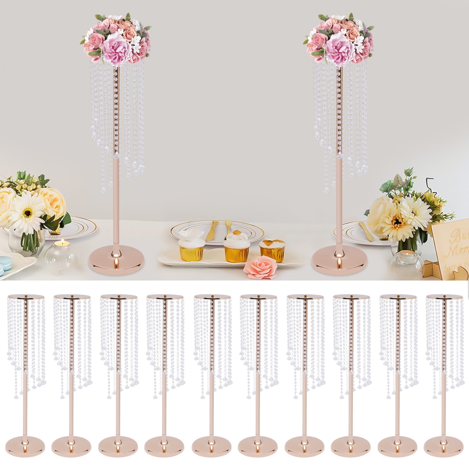 Golden/slivery Vases For Centerpieces Crystal Flower - Temu