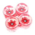 thumbnail image 4 of Ruedas de patineta de 4 piezas luminosas luminosas transparente PU flash Longboard ruedas Rojo, 4 of 8