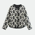 thumbnail image 5 of Women's Oversized Print Quilted Puffer Jacket Casual Padded Coat White L, 5 of 8