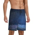 thumbnail image 2 of Gaeub Retro Blue Glitter Printed Men's Short Pajama Pants, Lightweight Lounge & Sleep Bottoms Keep You Cool - Large, 2 of 9