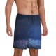 thumbnail image 2 of Balery Retro Blue Glitter Pantalones cortos de pijama de punto de algodón para hombre con cinturilla y bolsillos-Small, 2 of 6