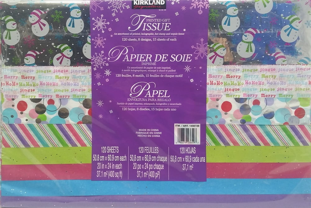 Kirkland Signature Holiday Printed Gift Tissue Paper, 120 Sheets, 8