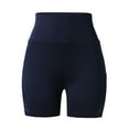 thumbnail image 4 of PEASKJP Flowy Shorts Women'S Juniors Mid Rise Jean Shorts Folded Hem Denim Shorts for Women Bike Shorts for Women Navy X-L, 4 of 5