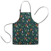 Green Christmas Dinosaur and Snowman Pattern Kids Aprons for Girls and Boys,Adjustable Neck Strap Toddler Aprons for Kids Cooking Baking
