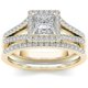 thumbnail image 2 of Anillo de oro con diamantes cuadrados Anillo de circonita bañado en oro Joyas para mujer europeas y americanas, 2 of 2