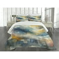 thumbnail image 2 of Ambesonne Modern Quilted Bedspread Set 3 Pcs, Oil Paint Look Strokes Boho, Queen Size, Blue Mustard Multicolor, 2 of 4