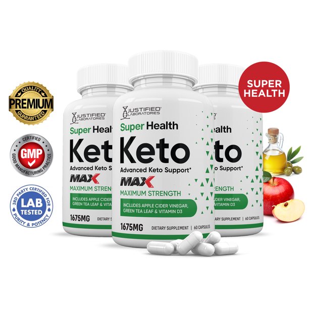 3 Pack Super Health Keto Acv Max Pills 1675mg Alternative To Gummies Dietary Supplement 180