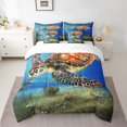 thumbnail image 2 of Erosebridal Blue Sea Turtle Comforter Set King Size 7 Piece Ocean Life Animal Bed in a Bag,Coastal Beach Bedding Set (1 Comforter,1 Fitted Sheet,1 Flat Sheet,2 Pillowcases,2 Throw Pillow Covers), 2 of 4