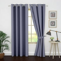 Ample Decor Blackout Curtain 46 x 63 inch Light Purple Set of 2 Panels, Room Darkening for Bedroom, Noise Reducing, Privacy Protection